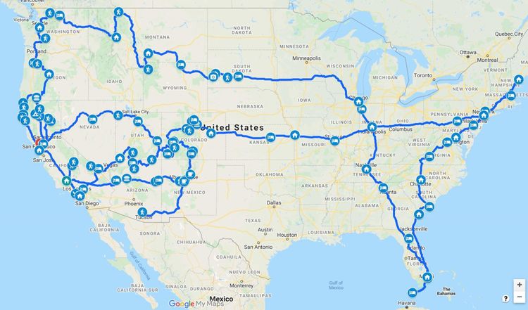 Remote work on a 20,000 miles 12-month road trip.